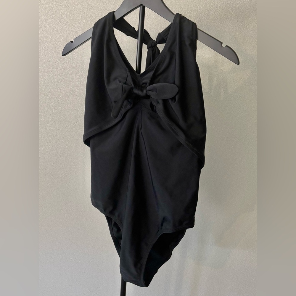 NWT Motherhood Maternity BounceBack Halter Nursing Swim Suit Black Size Small